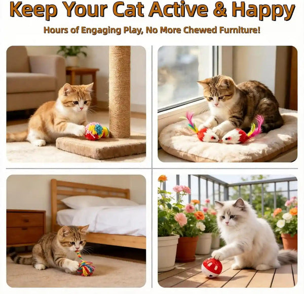 46 PCS Cat Toys for Indoor Cats, Kitten Toys with Cat Spring Toy, Mint Catnip with Crinkle Mouse Ball for Indoor Cats Kittens Exercise6