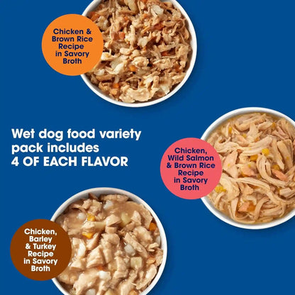 Nature’S Recipe Chicken, Salmon and Turkey Recipes Variety Pack Wet Dog Food, 12-2.75 Oz. Cups, 2 Count4