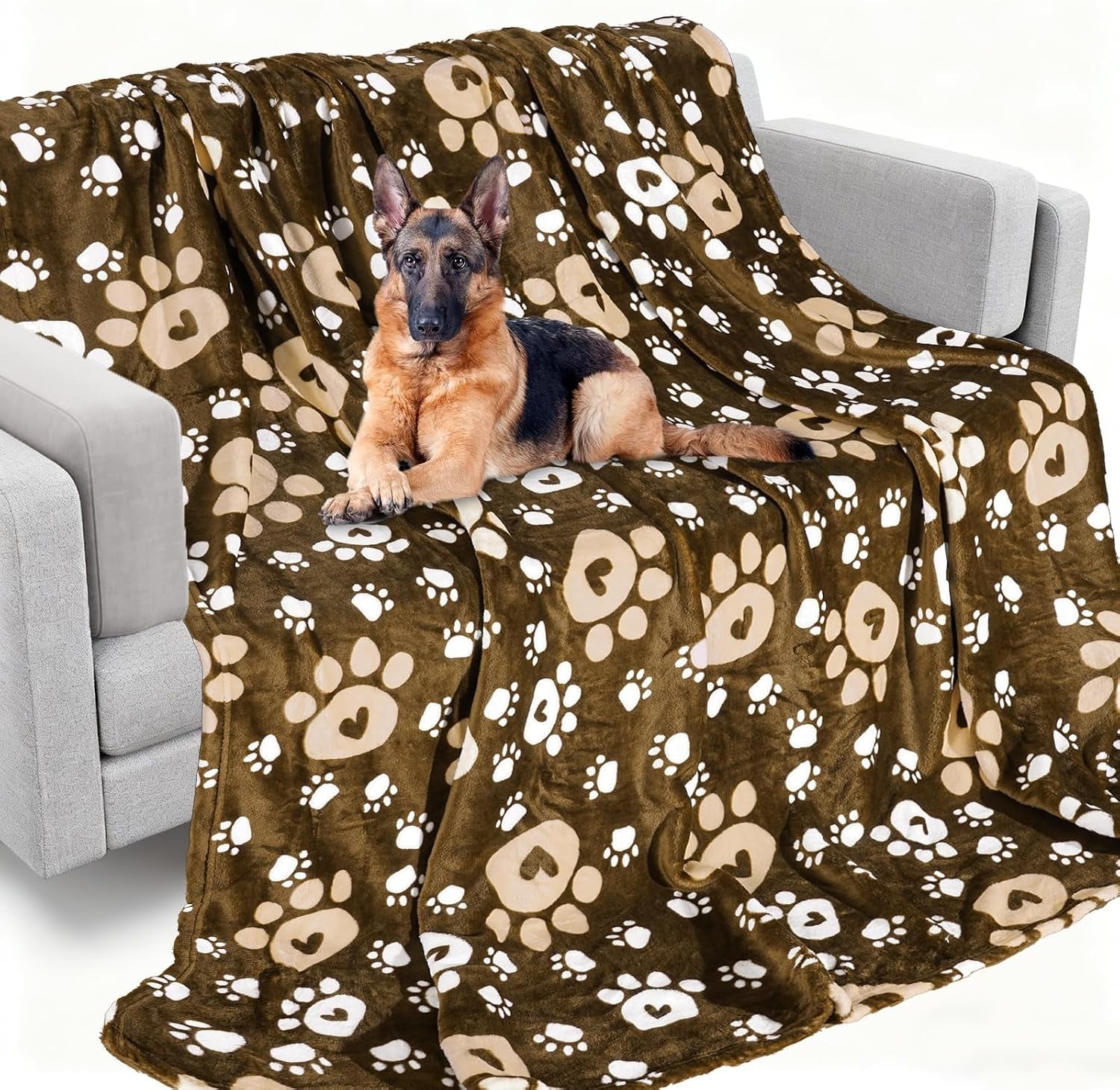 rezutan-blanket-for-large-dogs-cat-flannel-washable-soft-pet-mat-throw-cover-for-kennels-beds-sofas-furniture-protection-cute-paw-pattern-black-50x40-inch
