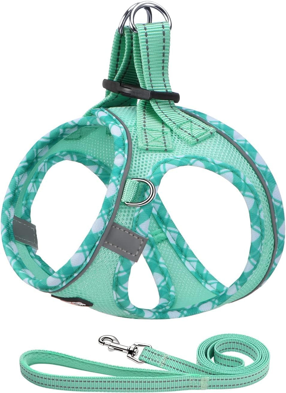 amtor-small-dog-harness-with-leash-set-no-escape-easy-walk-puppy-harnesses-for-training-walking-step-in-reflective-soft-dogs-vest-for-xs-s-medium-extra-small-large-sized-doggreen-s