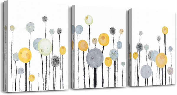 Abstract Watercolor Painting 3 Piece Framed Canvas Wall Art for Living Room Kitchen Wall Decor Canvas Prints Office Wall Decorations Abstract Flowers Pictures Wall Artwork Room Bedroom Home Decor1