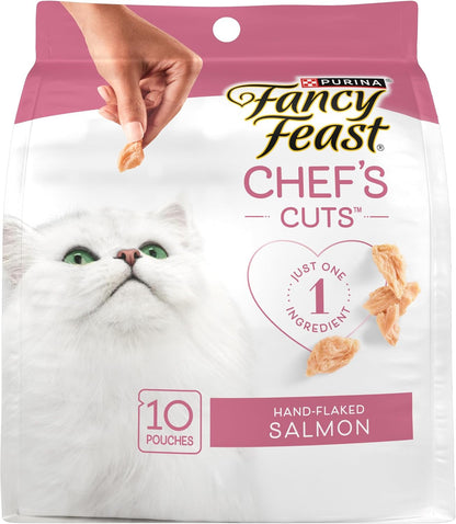 Purely Fancy Feast Natural Hand-Selected Flaked Salmon Entree Cat Treat - (5 Packs of 10) 1.06-Ounce Pouches1