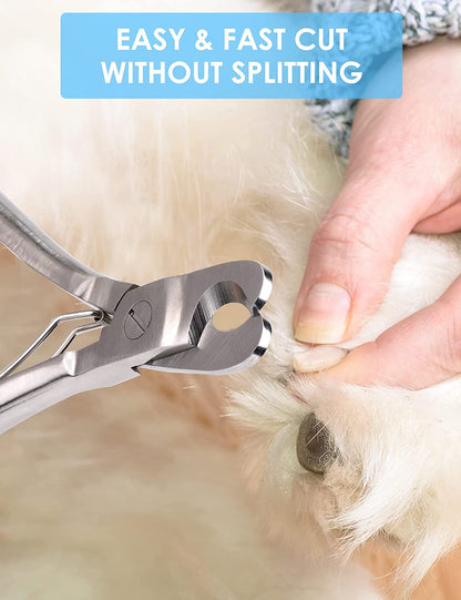 Heavy Duty Dog Nail Clippers for Large Dogs & Thick Nails (Silver) | Upgrade Wide Open Nail Trimmer Cut like Butter, Professional Full Metal Razor Sharp for All Dogs with Thick Toenails4