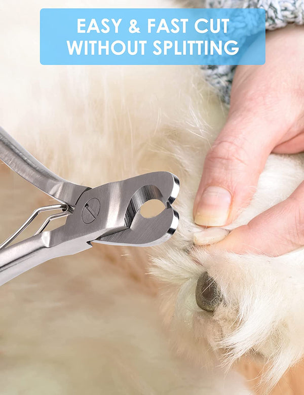 Heavy Duty Dog Nail Clippers for Large Dogs & Thick Nails (Silver) | Upgrade Wide Open Nail Trimmer Cut like Butter, Professional Full Metal Razor Sharp for All Dogs with Thick Toenails4