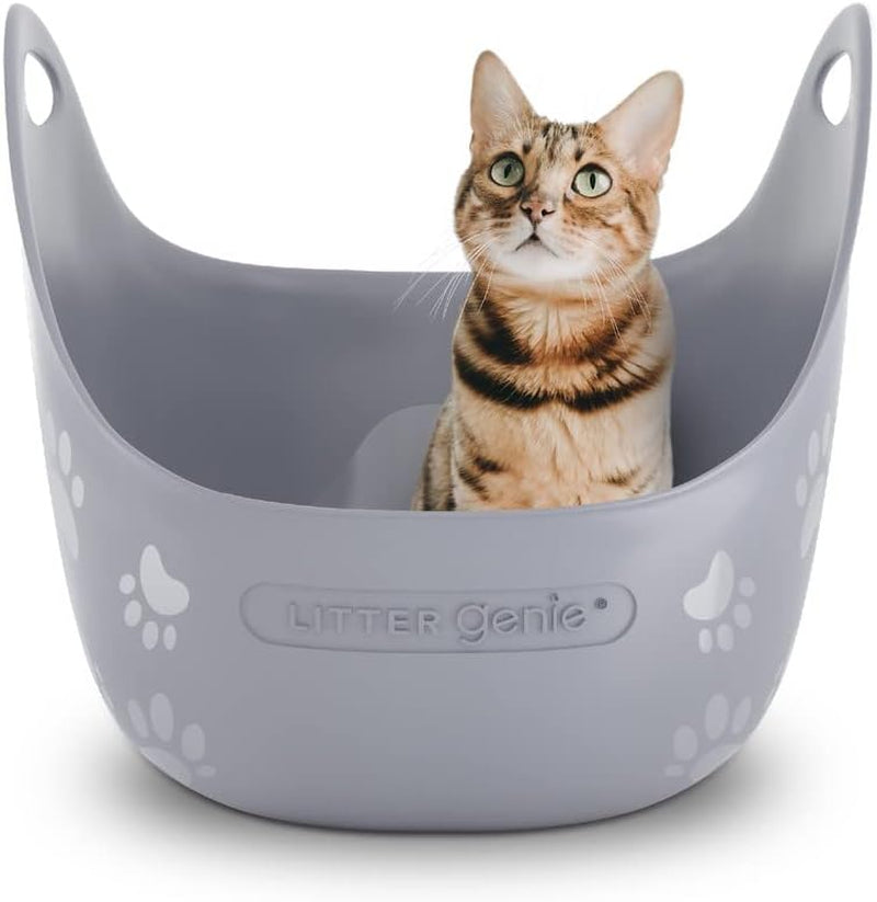 litter-genie-cat-litter-box-portable-open-high-sided-cat-litter-box-with-handles-flexible-plastic-litter-box-comfortable-easy-clean-cat-box