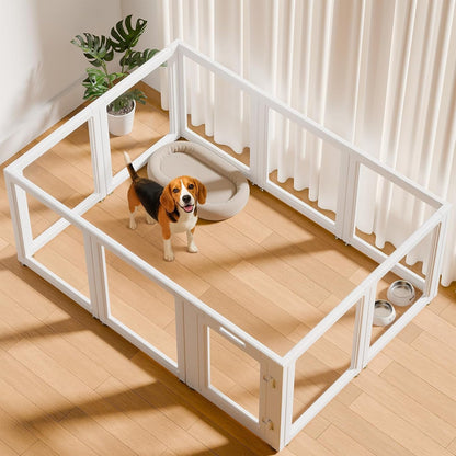 EVERFRONT Clear Acrylic Dog Playpen - Clear Dog Play Pen - Easy Assemble Acrylic Dog Playpen - Puppy Playpen, Cat Playpen, Small Animal Playpen, Dog Play Pen Indoors (24", 10 Panels)9