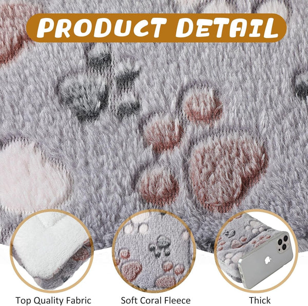 Tuanse 4 Pack Ultra Soft Dog Cat Bed Mat Small Animal Guinea Pig Bed with Cute Print Reversible Fleece Dog Crate Kennel Pad Cozy Washable Thickened Hamster Pet Beds Mat(13 X 19 Inches,Light Gray)3