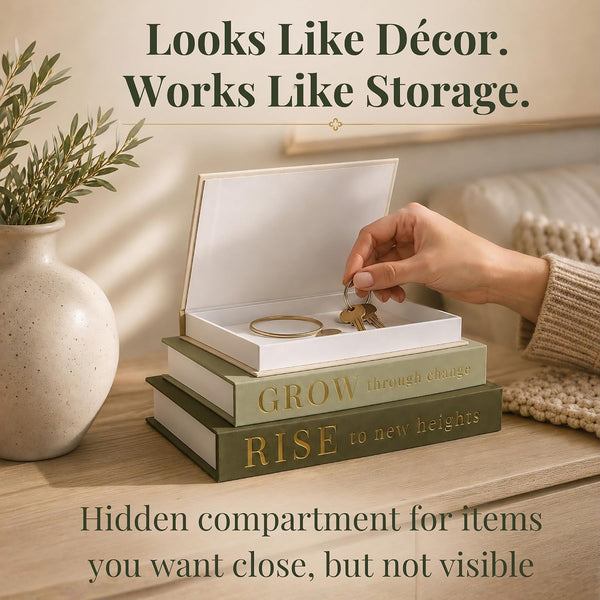 Decorative Books for Home Decor | Elevate Your Bookshelf Decor with Coffee Table Books (Fake Books Set of 3) | Faux Books for Decoration | Hollow Book Box with Hidden Storage | Decorative Storage Box2