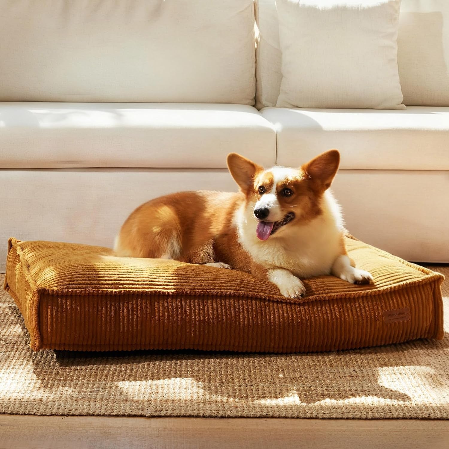 fukumaru-5-5-inch-thick-dog-bed-mat-washable-cat-bed-with-waterproof-lining-orthopedic-dog-beds-for-senior-dogs-cozy-flat-dog-kennel-bed-for-crate-non-slip-pet-pillow-bed-grey