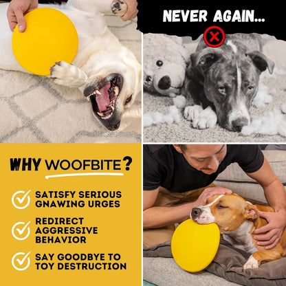 "Indestructible Dog Disc - Lifetime Replacement - Medium & Large Breed - Ultra Durable for Aggressive Chewers - Tough & Strong, Heavy Duty Natural Rubber Toy - Fetch, Tug, & Chew - 8In8