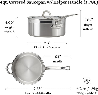 Hestan Probond Forged - Professional Clad Stainless Steel Sauce Pan with Helper Handle, 4 Quart, Induction Compatible7