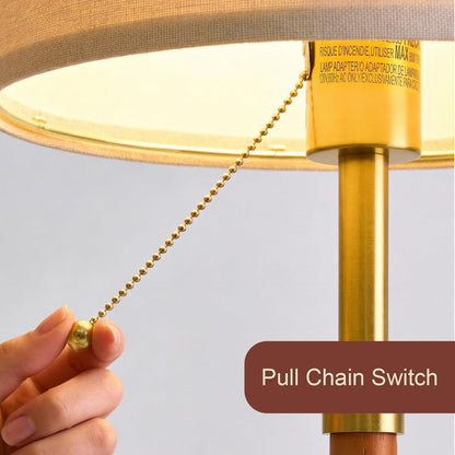 22" Wood Table Lamps Mid Century Modern Lamp for Bedroom Living Room | Bedside Lamps for Night Stands Nightstand Lamp with Pull Chain Gold Small Side End Table Lamps Set of 2 Vintage Deco Gifts3