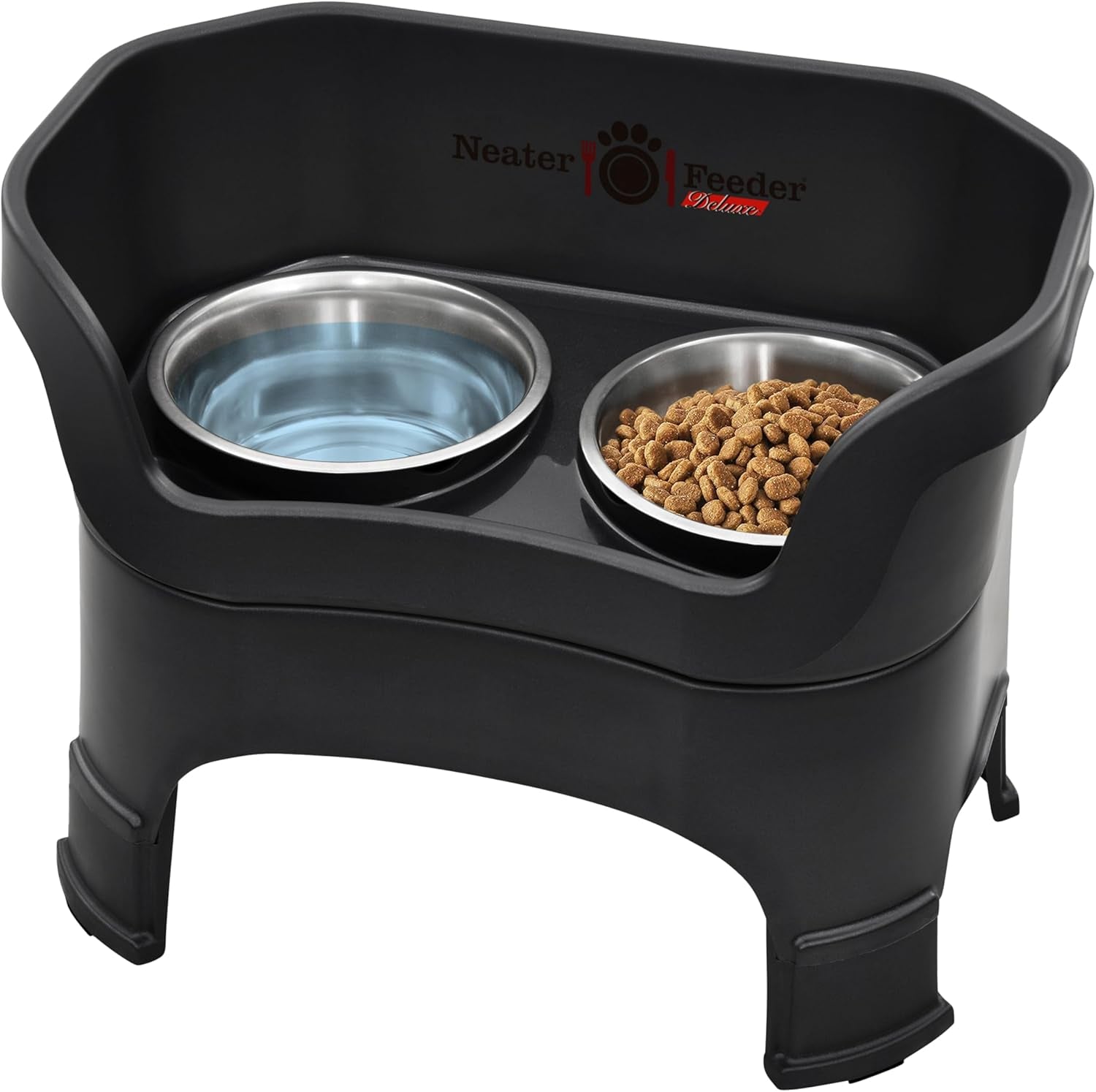 neater-feeder-deluxe-mess-proof-elevated-dog-bowls-for-small-dogs-up-to-19-lbs-2-height-adjustable-6-7-5-no-spill-raised-dog-bowl-stand-stainless-steel-food-bowl-set-made-in-usa-cappuccino