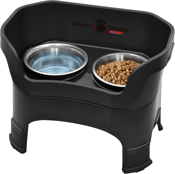 Neater Feeder Deluxe Mess-Proof Elevated Dog Bowls for Small Dogs (Up to 19 Lbs), 2 Height Adjustable (6” & 7.5”) No-Spill Raised Dog Bowl Stand, Stainless Steel Food Bowl Set, Made in USA, Cappuccino14