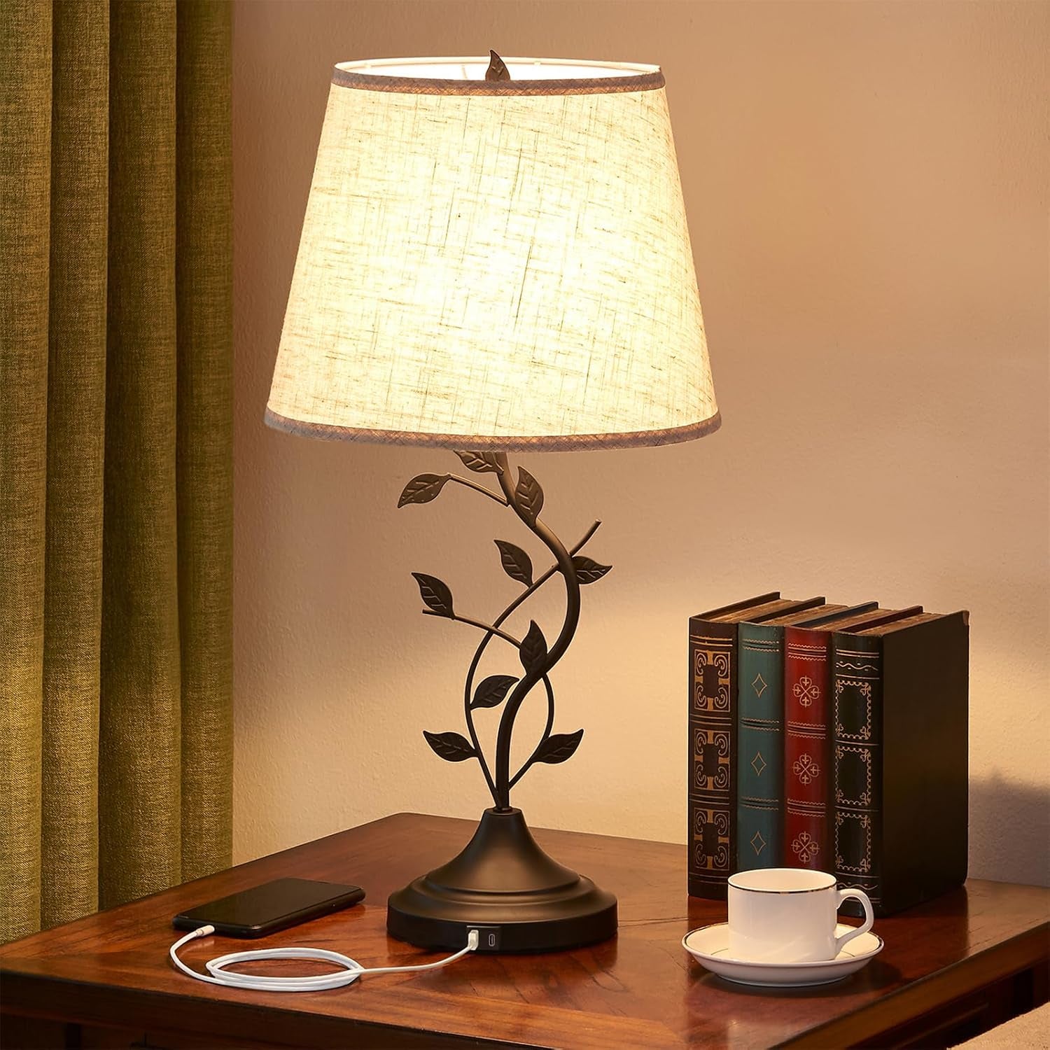 table-lamp-for-living-room-bedside-lamp-for-bedroom-rustic-lamp-knob-switch-usb-c-a-charging-ports-corded-traditional-rustic-leaf-lamp-for-livingroom-bedside-bedroom-nightstand
