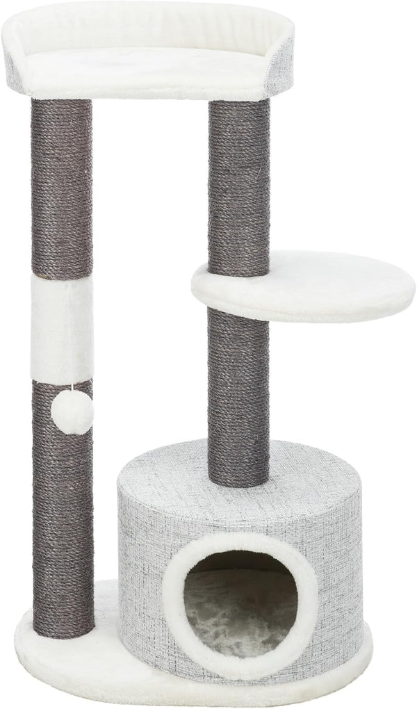 Trixie Fonda Cat Scratching Post 39 Inch - Cat Scratcher with Soft Fabric Covering Base and Durable Sisal Rope - for Large Cats with Condo Base and Platform - in Gray9