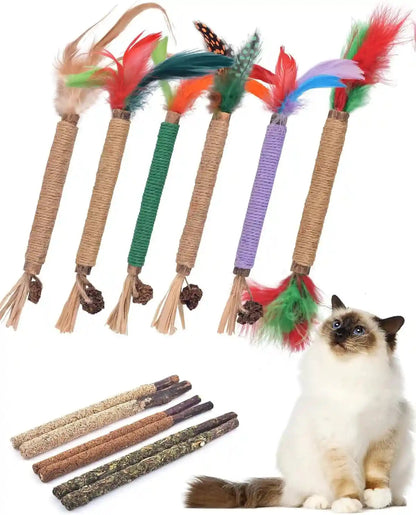 TINDTOP Catnip Chew Toys for Cats, 12 Pack Natural Silvervine Sticks | for Kittens Teeth Cleaning, Matatabi Dental Care, Increase Appetite, Calm Cat Anxiety and Stress, Cat Dental Toy8