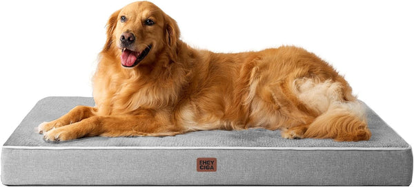 EHEYCIGA Medium Memory Foam Dog Crate Bed Washable, 30X20Inch, Grey | High Density Egg Crate Foam, Waterproof Liner, Removable Easy Clean Cover, Non-Slip Bottom, Fits Crate, Floor and Sofa27