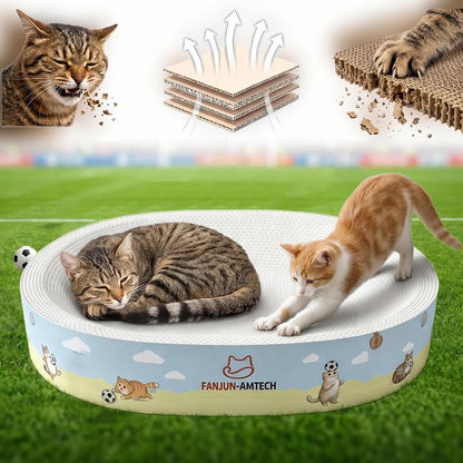 Soccer Cat Scratcher Bed, No-Mess Cat Scratching Pad, No Shed Cat Beds and Scratch Pad for Cats, Plant Fiber Mess Free Cat Scratch Furniture Protector, Stop Cats Eating Paper Craps1