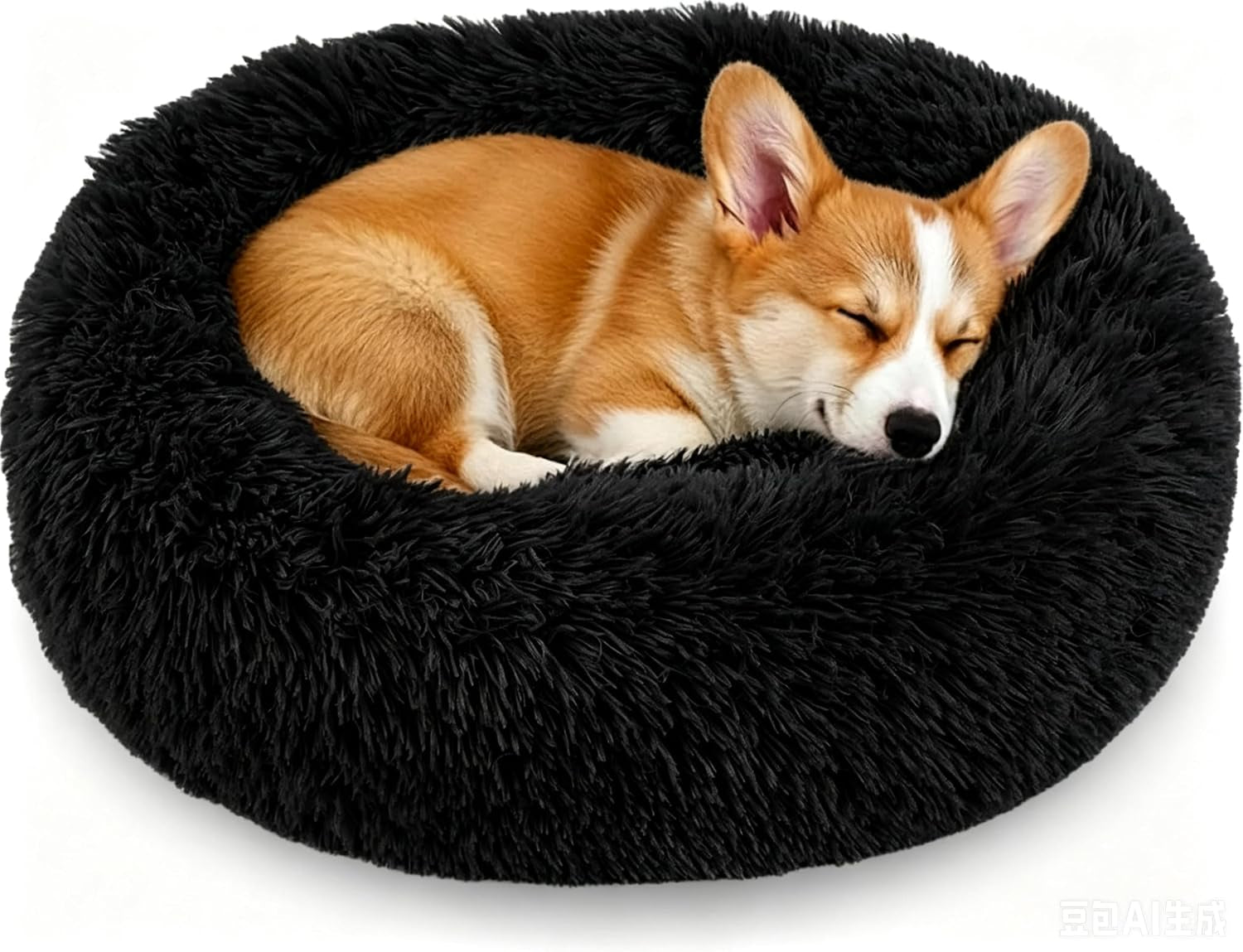 calming-donut-dog-and-cat-bed-for-indoor-cats-anti-anxiety-round-fluffy-soft-washable-small-pet-bed-for-puppy-and-kitten-warming-comfortable-luxury-anti-slip-waterproof-mute-base-20in-gray