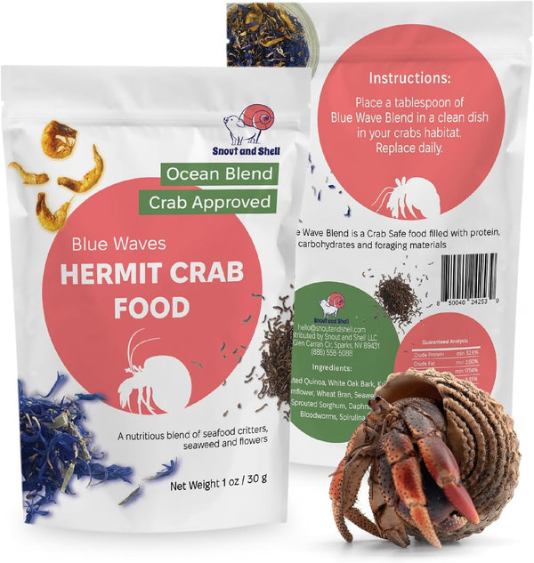 Natural Hermit Crab Food – High-Protein Hermit Food with Real Fruit and Sprouted Grains – 65 G (2.3 Oz) Crab Food for Pet Hermit Crabs by Snout and Shell15