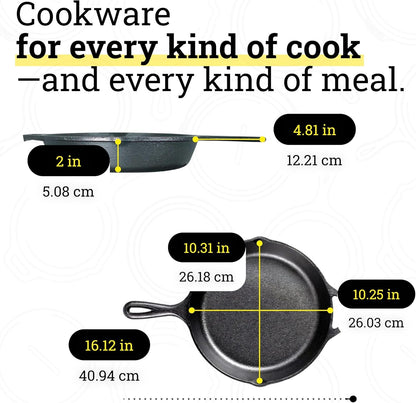 Pre-Seasoned Cast Iron Skillet, Pfas-Free, 10.25 Inches | Non-Toxic & Naturally Non-Stick Cast Iron Pan, Compatible with Oven, Stove, Grill & Campfire, Made in USA8
