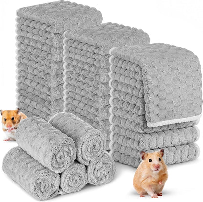 Moukeren 20Pcs Guinea Pig Fleece Bedding Blankets Bulk Washable Small Animal Fleece Cage Liners Pet Wash Cloth Sleeping Mat Cover for Hamster Chinchilla Rabbit Hedgehog(Multicolor, 12 X 12 Inch)13