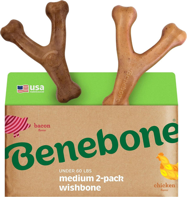 Benebone Wishbone Durable Dog Chew Toy for Aggressive Chewers, Real Bacon, Made in USA, Medium19