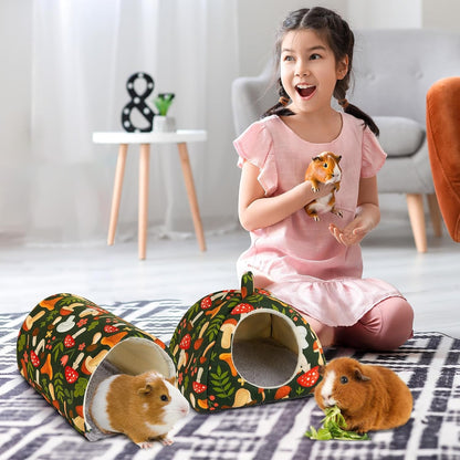 Bienbee Guinea Pig Hideout, 2 Piece Washable Set for Small Animals Small | Guinea Pig Bed with Soft Plush, Resilient Padding, and Easy Machine Washing for Resting Hiding and Tunnel Playing7