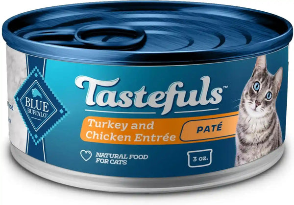 Blue Buffalo Tastefuls Wet Cat Food Paté Variety Pack (Chicken, Turkey & Chicken, Ocean Fish & Tuna) for Adult Cats, Made with Natural Ingredients, 5.5-Oz. Each (24 Cans)17