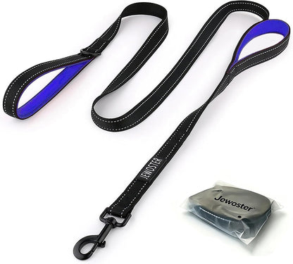Heavy Duty Dog Leash - 2 Handles by Padded Traffic Handle for Extra Control, 6Foot Long - Perfect for Medium to Large Dogs (6 Ft, Black)10