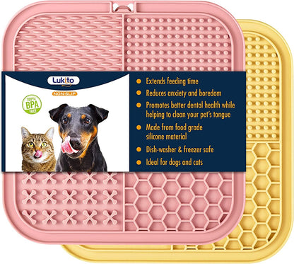 LUKITO Lick Mat for Dogs & Cats 2 Pack with Suction Cups, Dog Lick Mat for Anxiety Relief, Dog Toys to Keep Them Busy, Peanut Butter Licking Pad for Boredom Reducer, Perfect for Bathing Grooming9