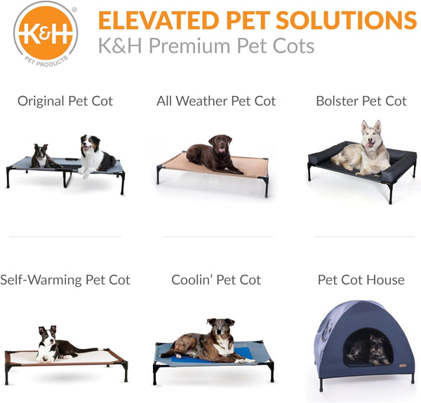 K&H Outdoor Elevated Dog Bed - Cooling Raised Dog Bed for Medium & Large Pets, Breathable Mesh Hammock Design, Indoor/Outdoor Washable Cover, Portable Metal Frame, Tan, Large 42X30In9