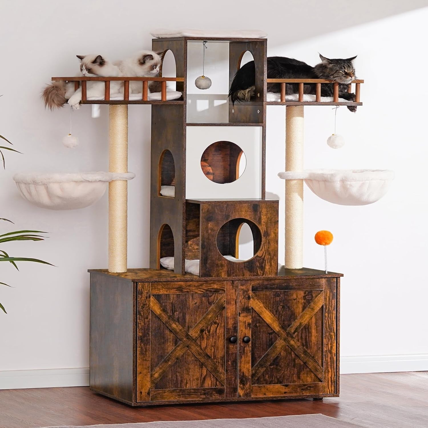 heybly-cat-tree-with-litter-box-enclosure-for-indoor-big-cat-cat-tower-for-large-cats-20-lbs-heavy-duty-modern-cat-condo-furniture-with-scratching-posts-rustic-brown-hct110sr