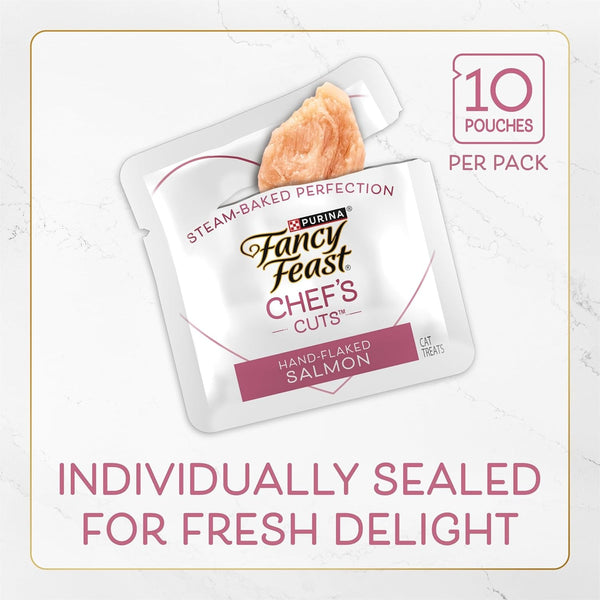 Purely Fancy Feast Natural Hand-Selected Flaked Salmon Entree Cat Treat - (5 Packs of 10) 1.06-Ounce Pouches5